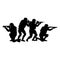 Police SWAT team armed fighters vector silhouette