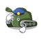 Police tank character cartoon style