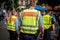 Police team on street at myfest celebration on mayday , 1. mai, Berlin, Kreuzberg