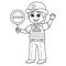 Police Traffic Officer Isolated Coloring Page