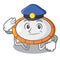 Police trampoline jumping shape cartoon realistic icon