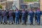 Police troops from the mountaineers and skiers in formation