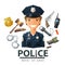 Police vector logo design template. policeman, cop