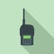 Police walkie talkie icon, flat style