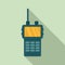 Police walkie talkie icon, flat style