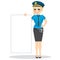 Police Woman Holding Blank Board