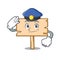 Police wooden board character cartoon
