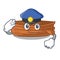 Police wooden boat in the cartoon shape