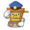 Police wooden trolley character cartoon
