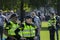 Police At Work During The Extinction Rebellion Group Dancing At The Museumplein Square At Amsterdam The Netherlands 7-9-2020