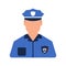 Police worker icon. Man worker. Cartoon style. Vector Illustration