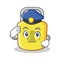 Police yellow lock character mascot