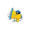 Police yellow loudspeaker cartoon character for bullhorn