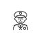 Policeman avatar character line icon