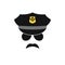 Policeman avatar. Police officer icon.