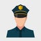 Policeman avatar vector illustration in flat style