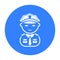 Policeman black icon. Illustration for web and mobile design.