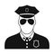 Policeman black plain icon