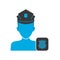 Policeman blue icon