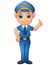 Policeman cartoon giving thumb up