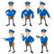 Policeman concept set, cartoon style