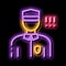 Policeman Control Security neon glow icon illustration