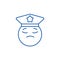 Policeman emoji line icon concept. Policeman emoji flat  vector symbol, sign, outline illustration.