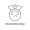 Policeman emoji vector line icon, linear concept, outline sign, symbol