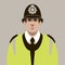 Policeman face vector illustration flat style front