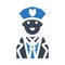 Policeman glyph colour line vector icon