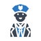 Policeman glyph colour vector icon