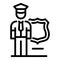 Policeman guard icon, outline style