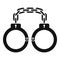 Policeman handcuffs icon, simple style