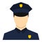 Policeman icon, flat style