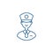 Policeman line icon concept. Policeman flat  vector symbol, sign, outline illustration.