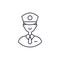 Policeman line icon concept. Policeman vector linear illustration, symbol, sign