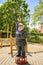 policeman on a playground with the theme police and rescue