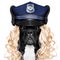 Policeman or policewoman with dog