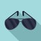 Policeman sunglasses icon, flat style