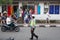 Policeman walking to do patrol