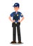 Policeman with Walky Talky Cartoon color Character