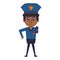 Policeman working avatar cartoon character blue lines