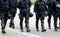 Policemen and carabinieri marching