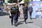 Policemen watch the city center of Avignon in France
