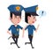 Policemen working avatar cartoon character