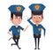 Policemen working avatar cartoon character