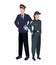 polices standing man and woman