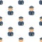 Policewoman Avatar Icon Seamless Pattern