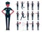 Policewoman character vector design. Female african police officer. Vector cartoon flat design illustration isolated on