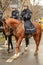 Policewoman on horseback opens Carnival parade, Stuttgart